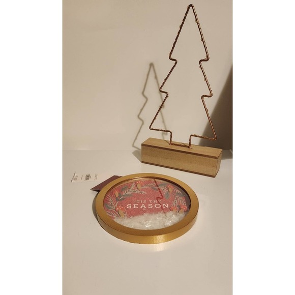 Tis' the season new Christmas gold & red mushroom snow globe art cottagecore - Picture 8 of 9
